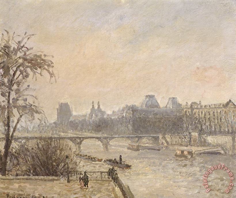 The Seine And The Louvre painting - Camille Pissarro The Seine And The Louvre Art Print