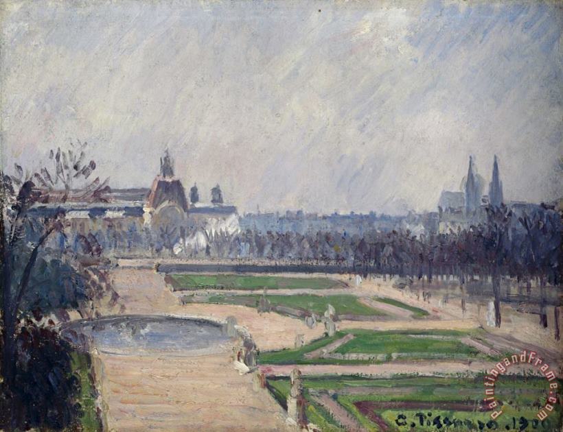 The Tuilleries Basin And The Louvre painting - Camille Pissarro The Tuilleries Basin And The Louvre Art Print