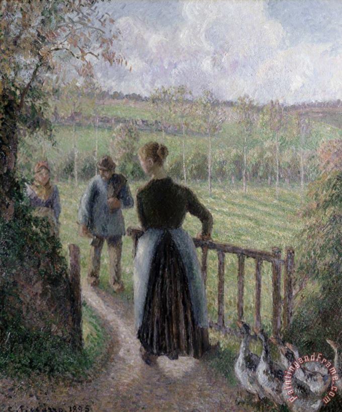 The Woman with the Geese painting - Camille Pissarro The Woman with the Geese Art Print