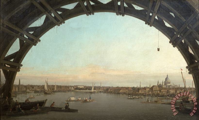 Canaletto London seen through an arch of Westminster Bridge Art Painting