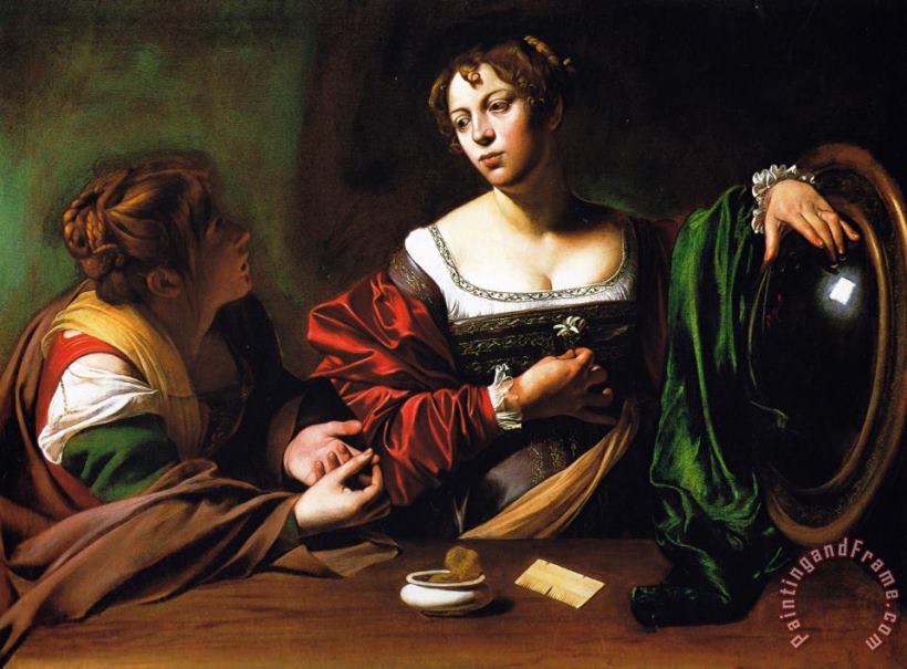 Caravaggio Conversion Marymagdalen 1599 Art Painting