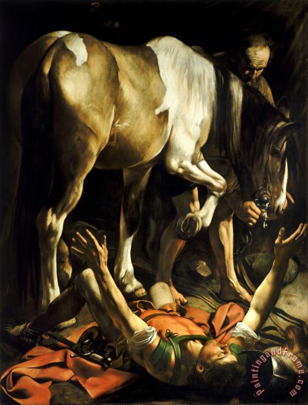 Caravaggio Conversion on The Way to Damascus Art Print Caravaggio Conversion on The Way to Damascus Art Print