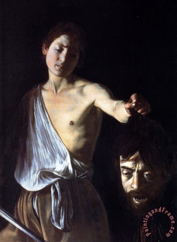 David Goliath 1610 painting - Caravaggio David Goliath 1610 Art Print