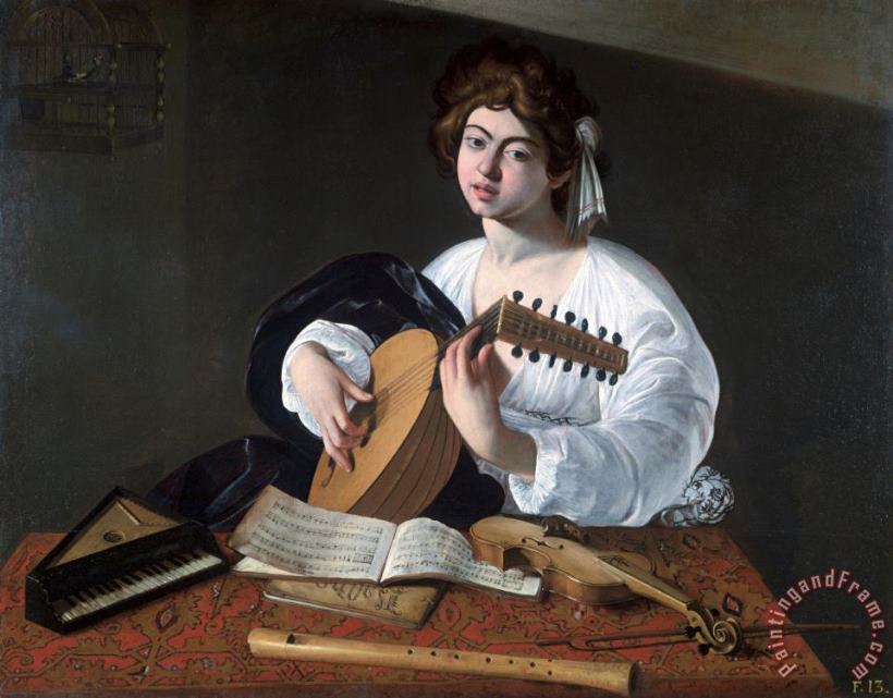 Luteplayer 1600 painting - Caravaggio Luteplayer 1600 Art Print