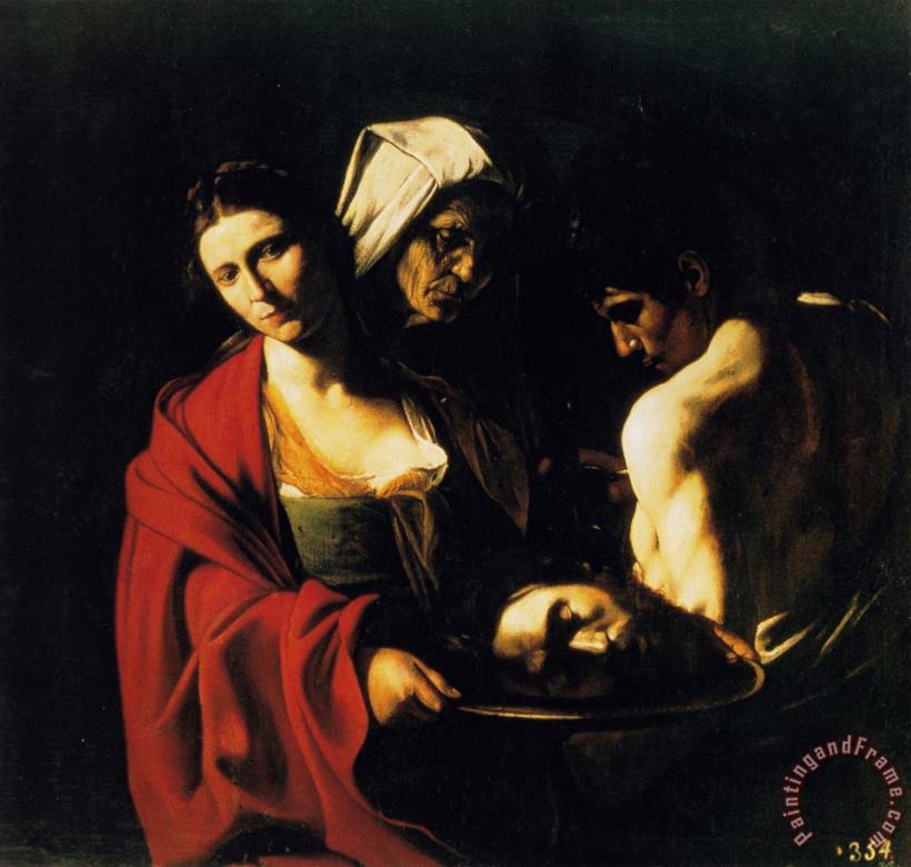 Salome with The Head of John The Baptist 1608 painting - Caravaggio Salome with The Head of John The Baptist 1608 Art Print