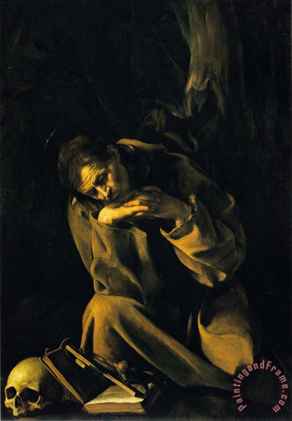 St Francis Prayer painting - Caravaggio St Francis Prayer Art Print