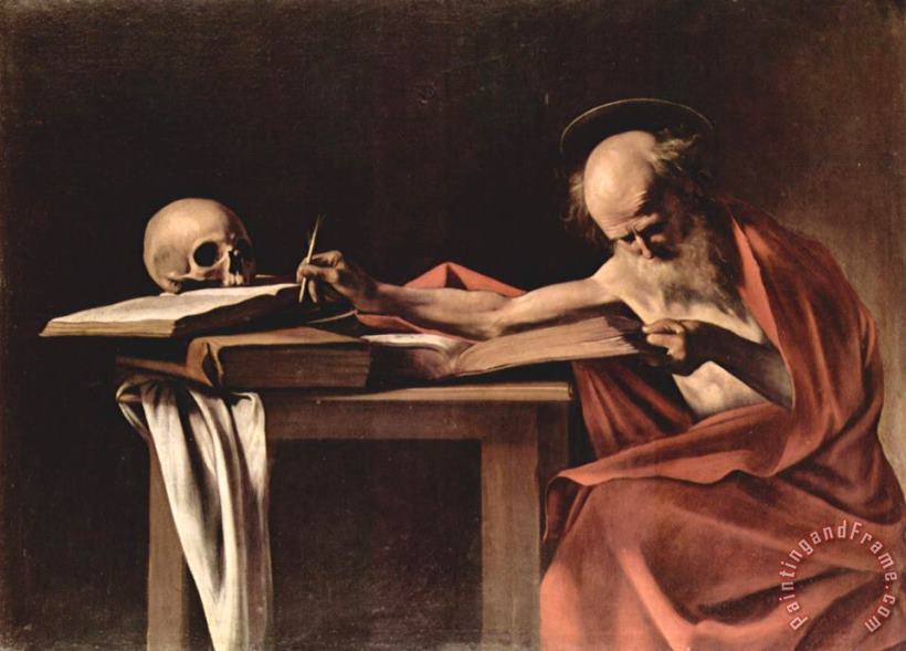 St Jerome Writing painting - Caravaggio St Jerome Writing Art Print
