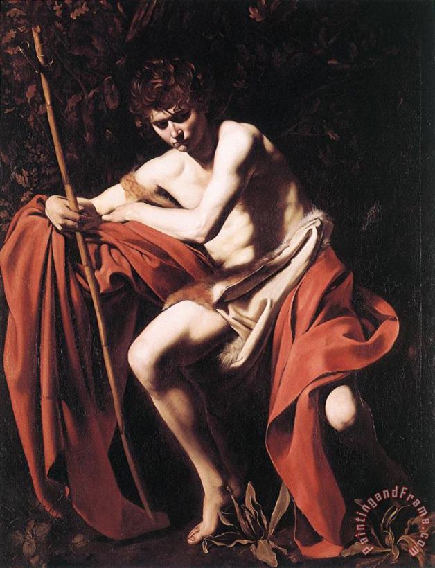 St John Baptist painting - Caravaggio St John Baptist Art Print