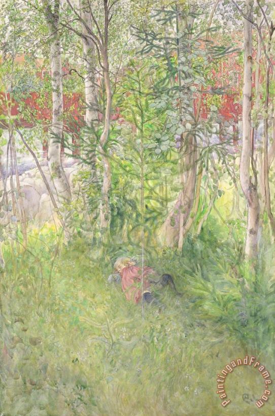 A Nap Outdoors painting - Carl Larsson A Nap Outdoors Art Print