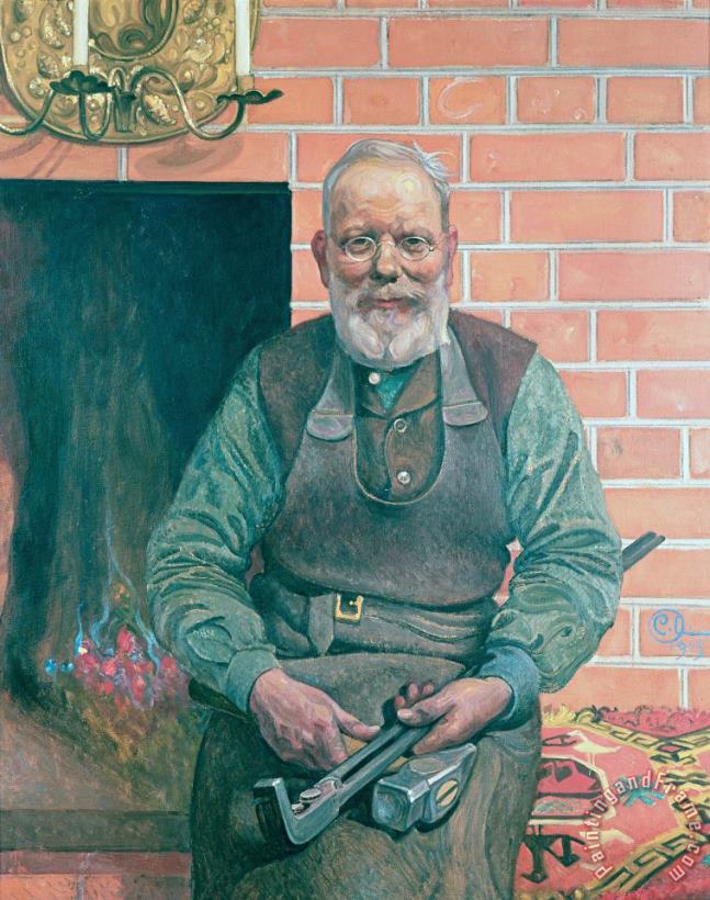 Carl Larsson Erik Erikson The Blacksmith Art Painting