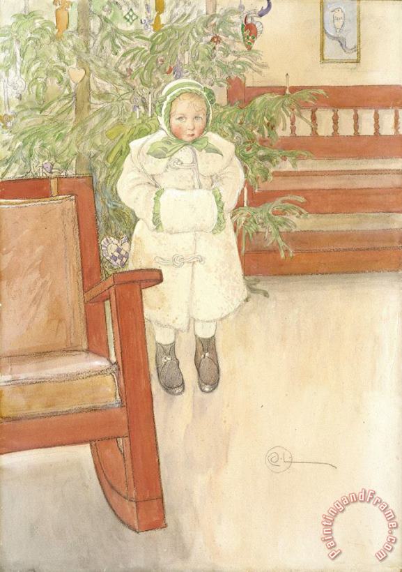 Carl Larsson Girl And Rocking Chair Art Painting