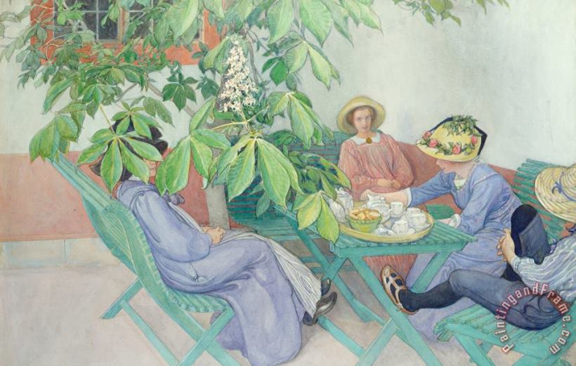 Carl Larsson Under The Chestnut Tree Art Painting