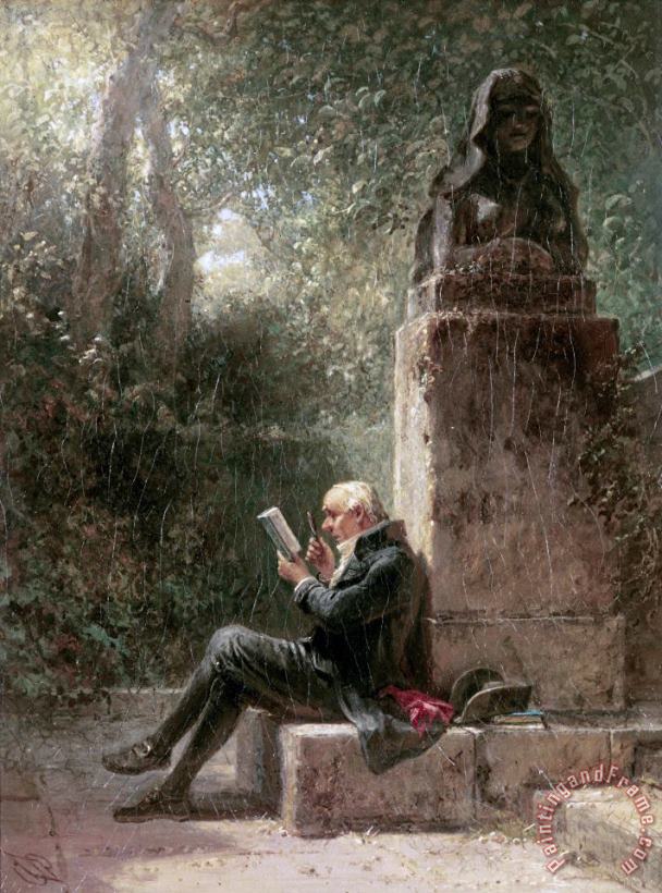 Carl Spitzweg The Philosopher (the Reader in The Park) Art Print