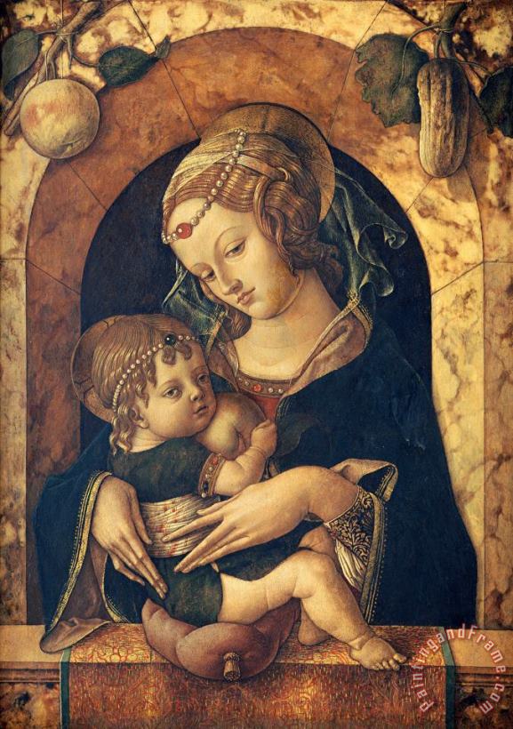 Carlo Crivelli The Madonna And Child at a Marble Parapet Art Painting