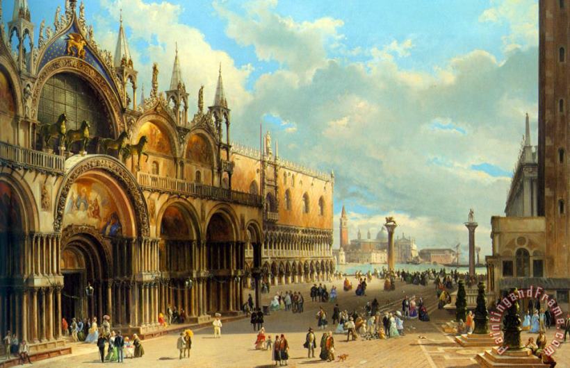 Carlo Grubacs St. Marks And The Doges Palace, Venice Art Painting