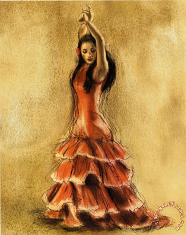 Flamenco Dancer I painting - Caroline Gold Flamenco Dancer I Art Print