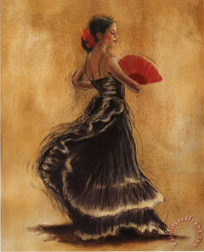 Flamenco Dancer II painting - Caroline Gold Flamenco Dancer II Art Print