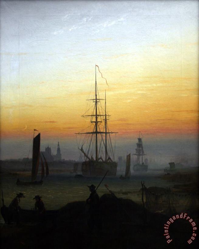 Caspar David Friedrich Greifswald Harbour Art Painting