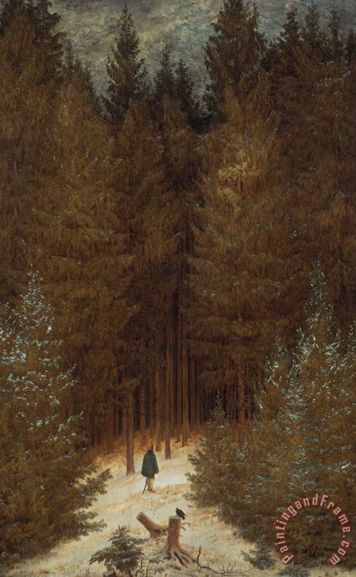 Caspar David Friedrich Hunter in the Forest Art Painting