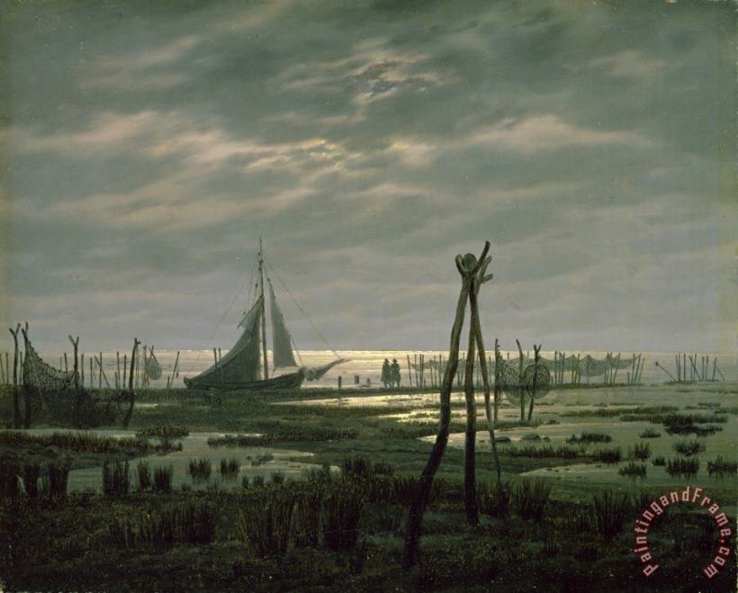 Caspar David Friedrich Marshy Beach (oil on Canvas) Art Painting