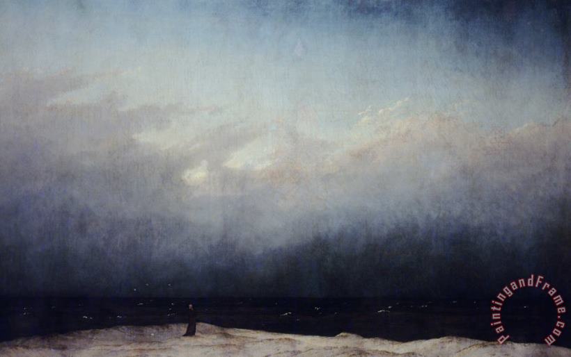 Caspar David Friedrich Monk By Sea Art Painting