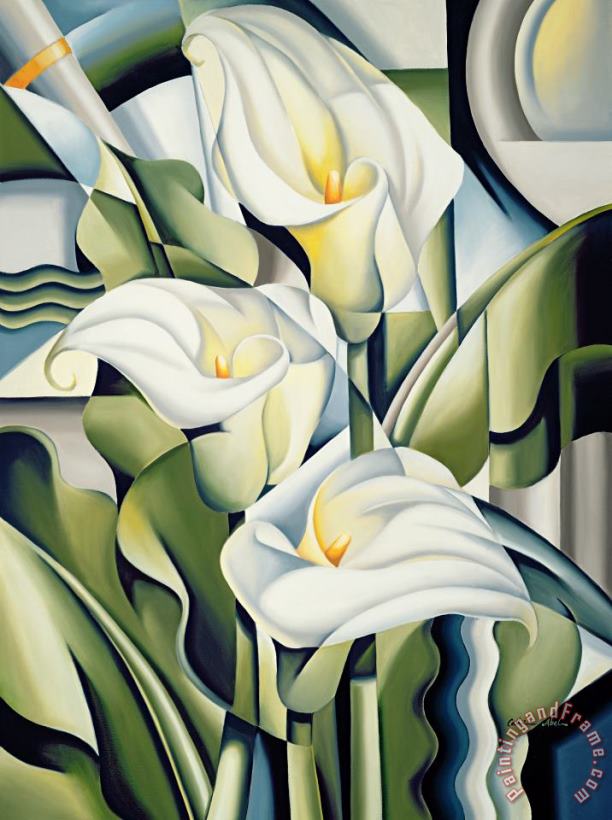 Cubist lilies painting - Catherine Abel Cubist lilies Art Print Cubist lilies painting - Catherine Abel Cubist lilies Art Print