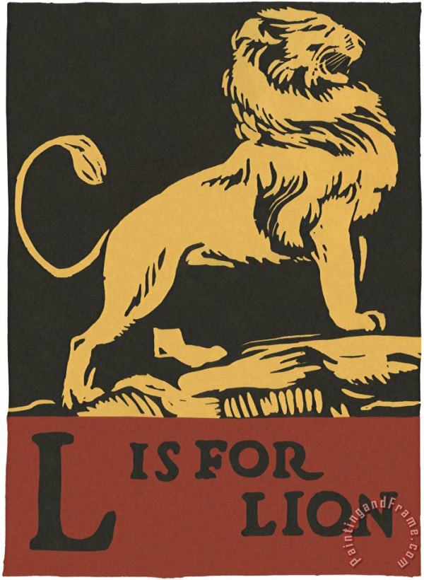 C.B. Falls Alphabet: L Is for Lion Art Print