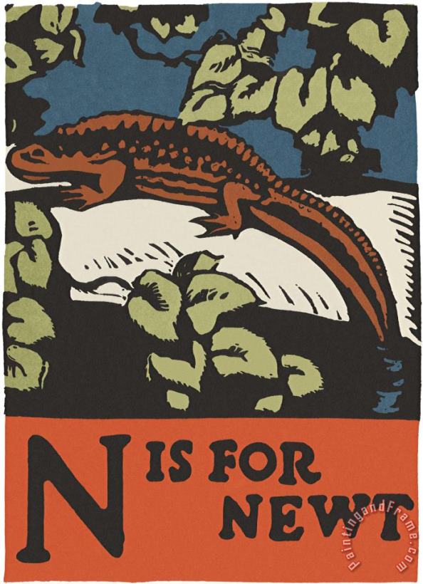 C.B. Falls Alphabet: N Is for Newt Art Painting
