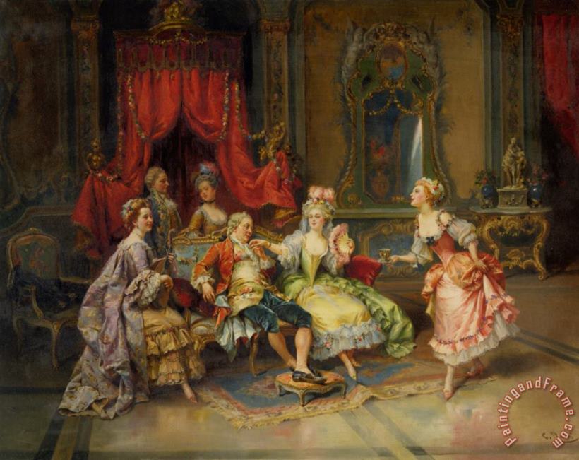 Cesare Auguste Detti Louis Xv in The Throne Room Art Painting