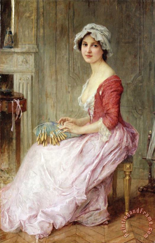 Charles Amable Lenoir The Seamstress Art Painting