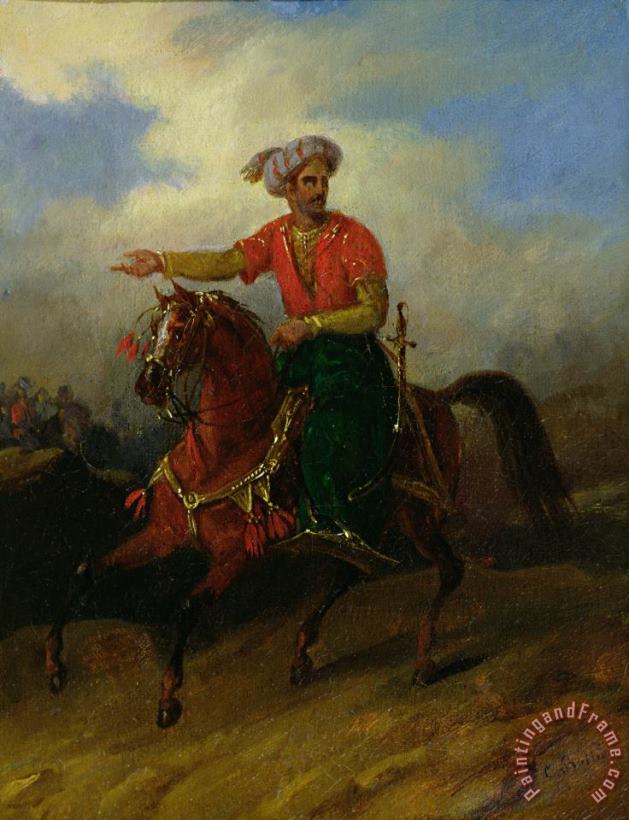 Charles Bellier  An Ottoman on Horseback Art Painting