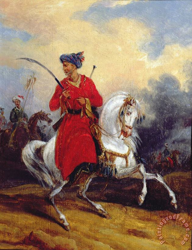 An Ottoman on Horseback painting - Charles Bellier An Ottoman on Horseback Art Print