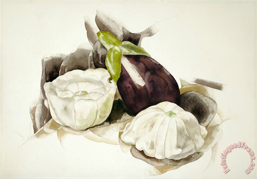 Still Life with Eggplant And Summer Squash painting - Charles Demuth Still Life with Eggplant And Summer Squash Art Print