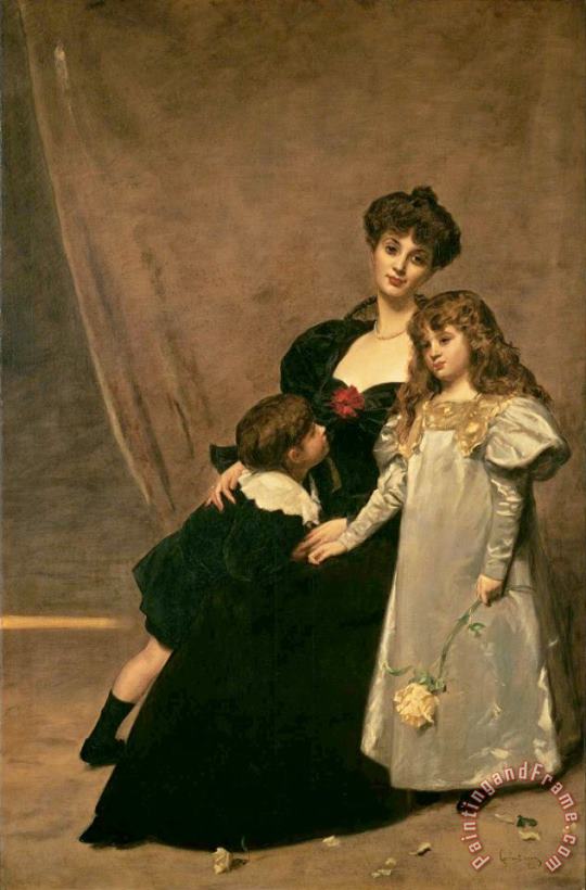 Mother And Children (madame Feydeau And Her Children) painting - Charles Emile Auguste Carolus Duran Mother And Children (madame Feydeau And Her Children) Art Print