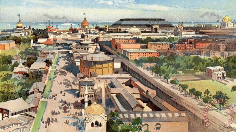 Charles Graham View From The Ferris Wheel, From The World's Fair in Water Colors Art Painting