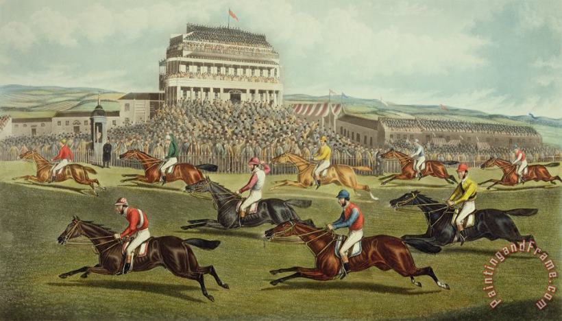 Charles Hunt and Son The Liverpool Grand National Steeplechase Coming In Art Painting