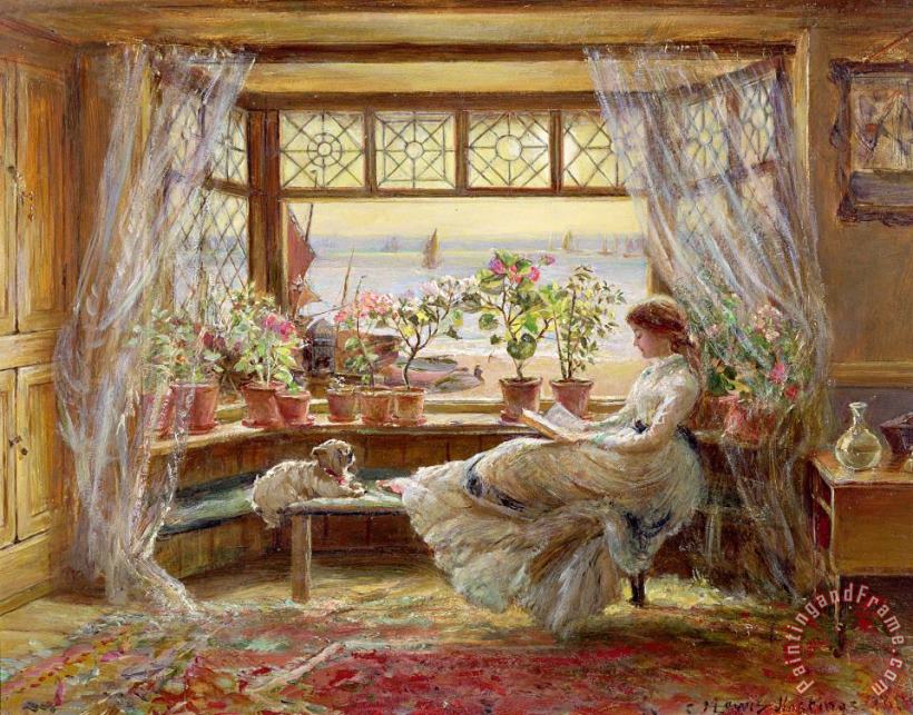 Reading by the Window painting - Charles James Lewis Reading by the Window Art Print