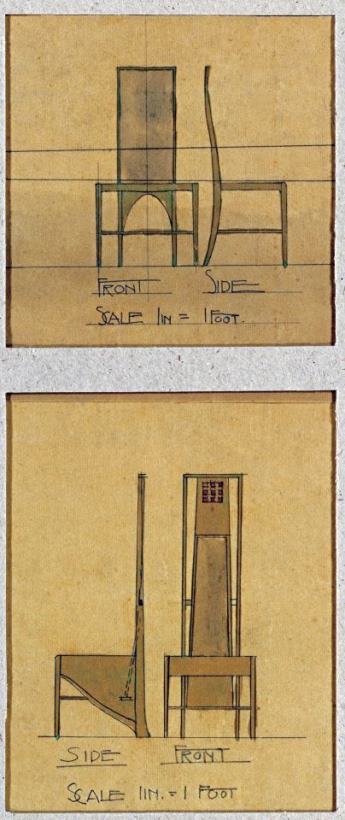 Design for Chairs, 1903 painting - Charles Rennie Mackintosh Design for Chairs, 1903 Art Print