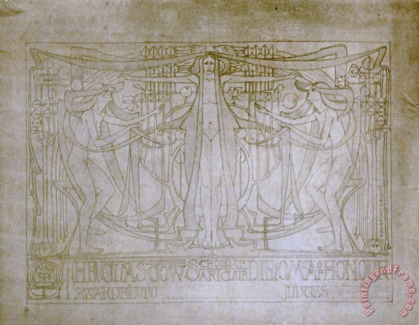 Charles Rennie Mackintosh Diploma of Honour Design Art Painting