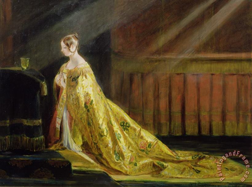 Charles Robert Leslie Queen Victoria in Her Coronation Robe Art Print