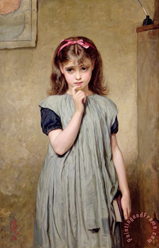 Charles Sillem Lidderdale A Young Girl in the Classroom Art Painting