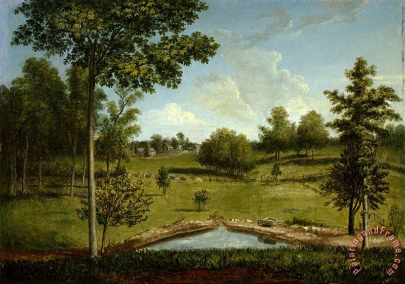 Landscape Looking Toward Sellers Hall From Mill Bank painting - Charles Willson Peale Landscape Looking Toward Sellers Hall From Mill Bank Art Print