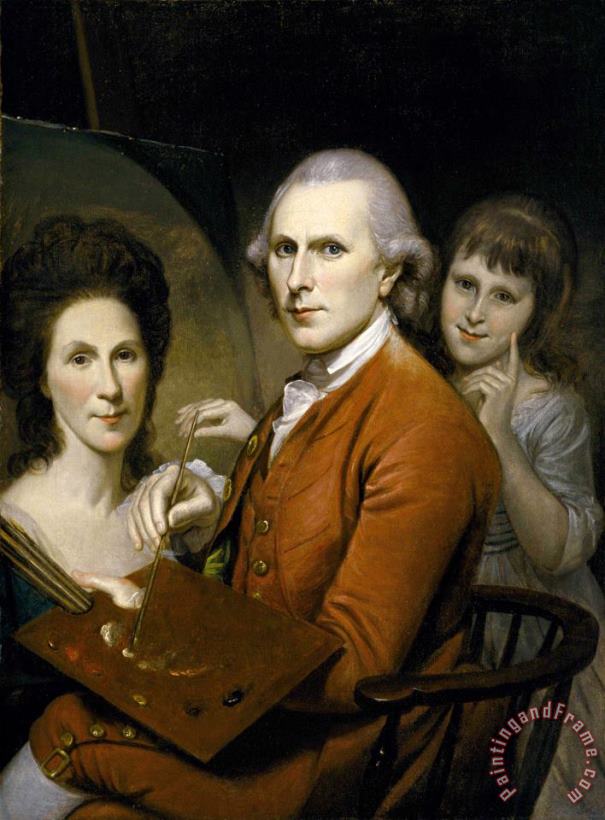 Self Portrait with Angelica And Portrait of Rachel painting - Charles Willson Peale Self Portrait with Angelica And Portrait of Rachel Art Print