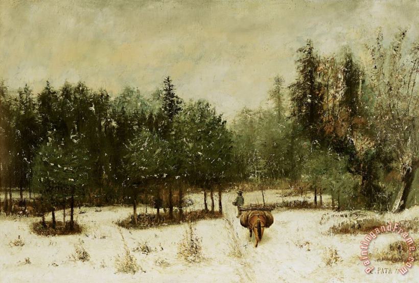 Entrance to the Forest in Winter painting - Cherubino Pata Entrance to the Forest in Winter Art Print