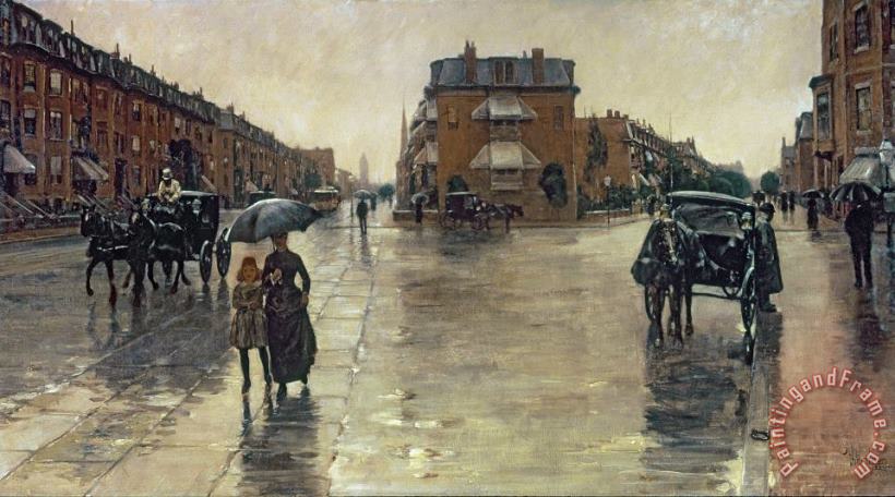 Childe Hassam A Rainy Day in Boston Art Painting
