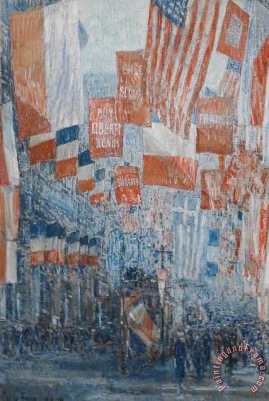Avenue of The Allies, 5th Avenue, New York, 1917 painting - Childe Hassam Avenue of The Allies, 5th Avenue, New York, 1917 Art Print