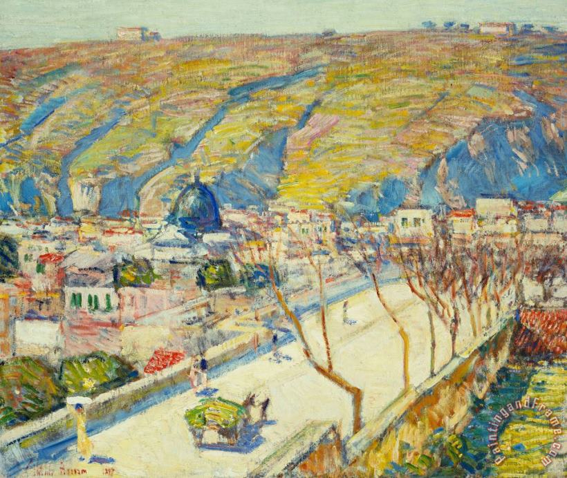 Bridge at Posilippo at Naples painting - Childe Hassam Bridge at Posilippo at Naples Art Print