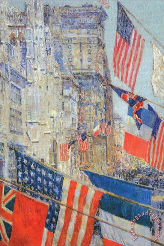 Childe Hassam Day of Allied Victory 1917 Art Print