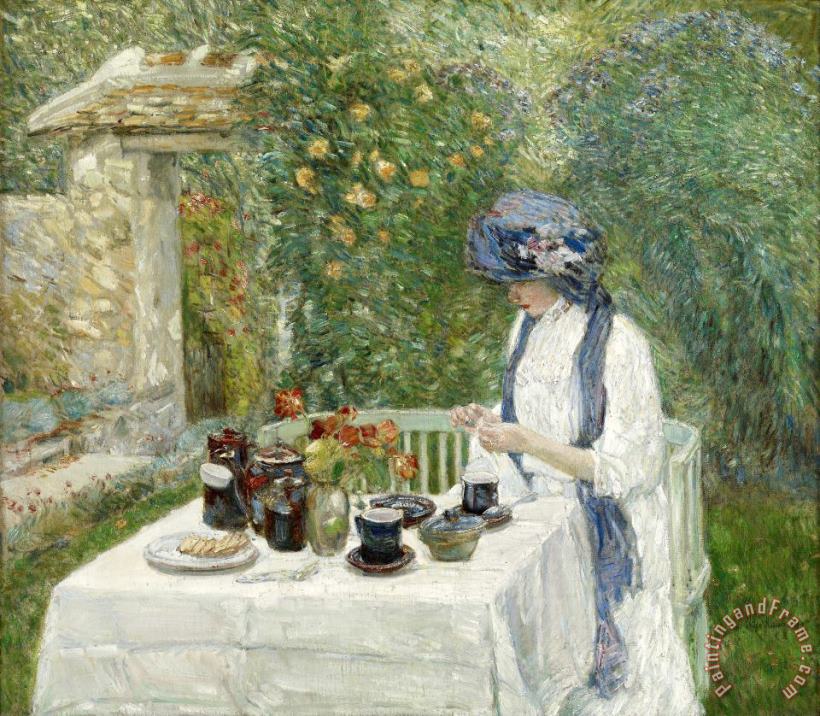 Childe Hassam French Tea Garden Art Painting