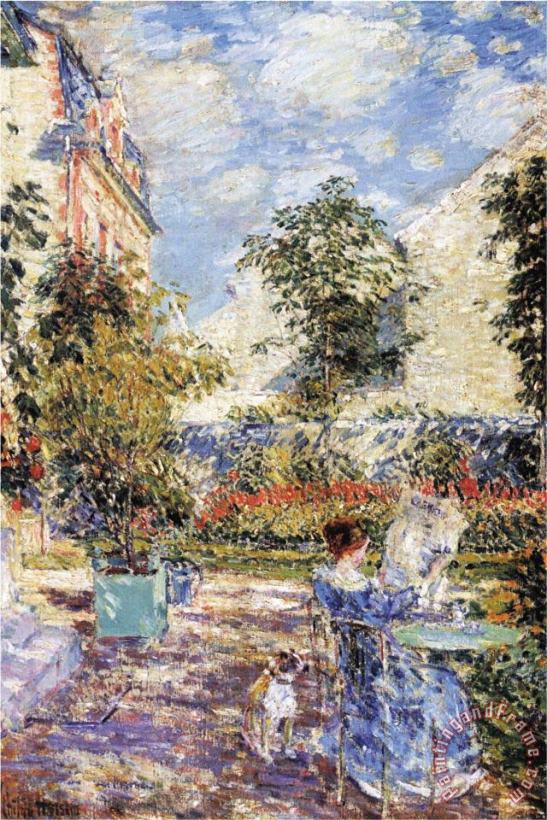 In a French Garden painting - Childe Hassam In a French Garden Art Print